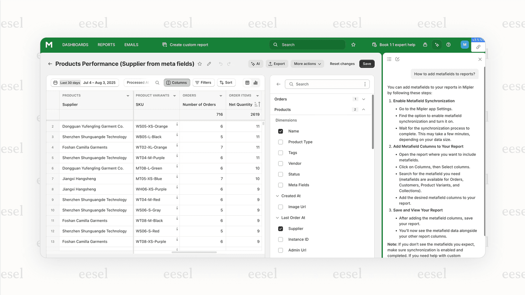 Creando un informe personalizado en el administrador de Shopify, una característica poderosa incluida en el plan de precios Avanzado de Shopify para negocios en expansión.