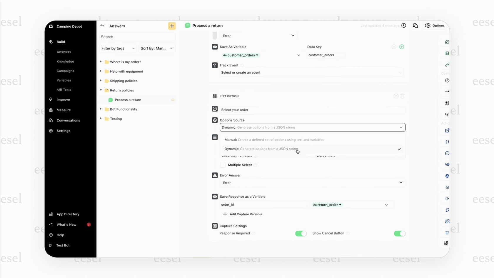Uma captura de tela da interface de arrastar e soltar no Ada