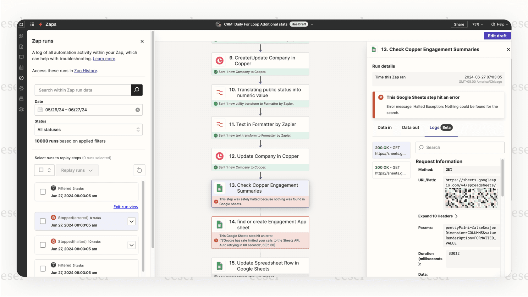 A screenshot demonstrating how AI productivity tools like Zapier work. The flow shows a trigger (New Lead in Salesforce) leading to multiple actions (Add to Mailchimp list, Send Slack notification).