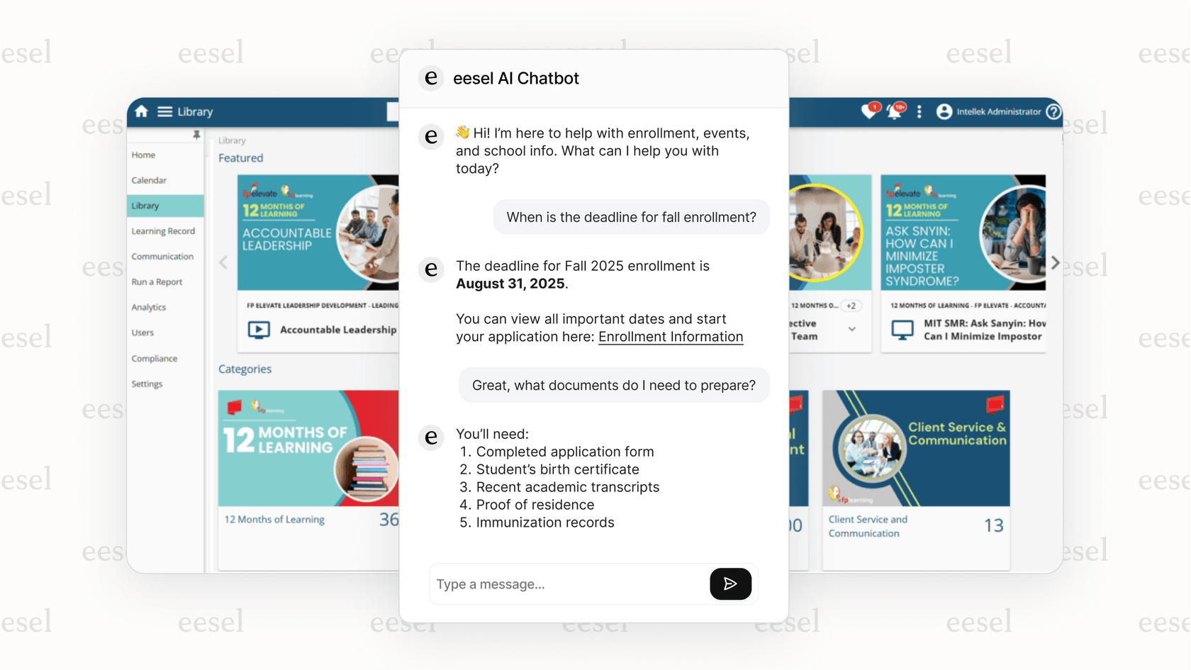 Un chatbot de site web alimenté par l'IA pour l'école offre un support 24/7 aux parents.