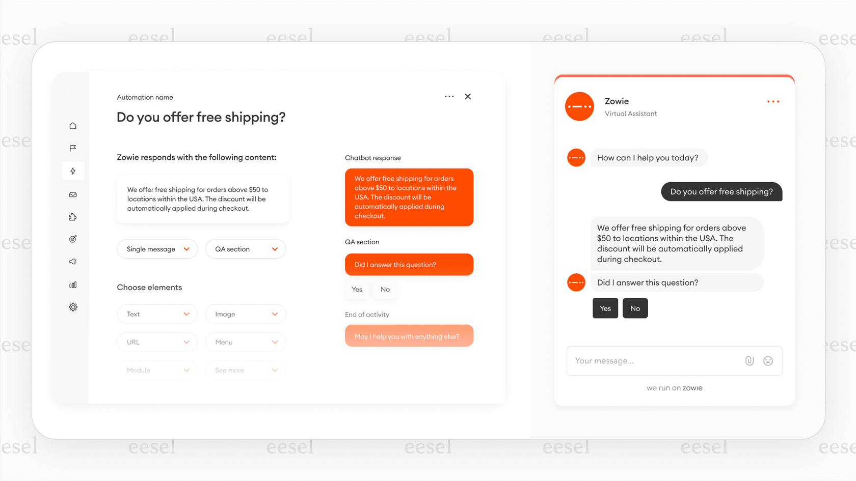 The no-code builder in Ada, one of the top tools for enterprise automation.