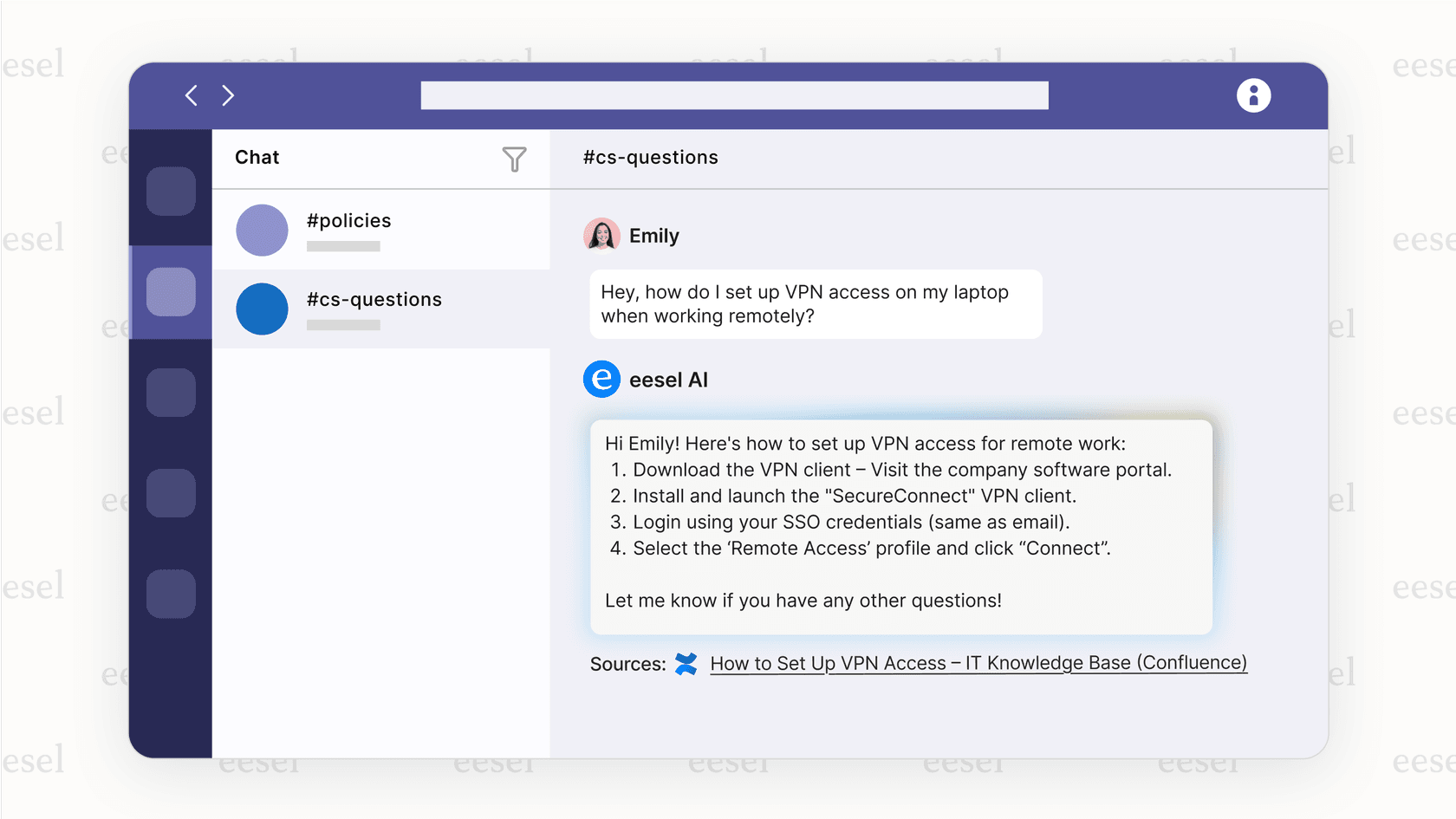 A demonstration of an AI bot providing an automated answer in a support channel, an enhancement covered in this microsoft teams review.