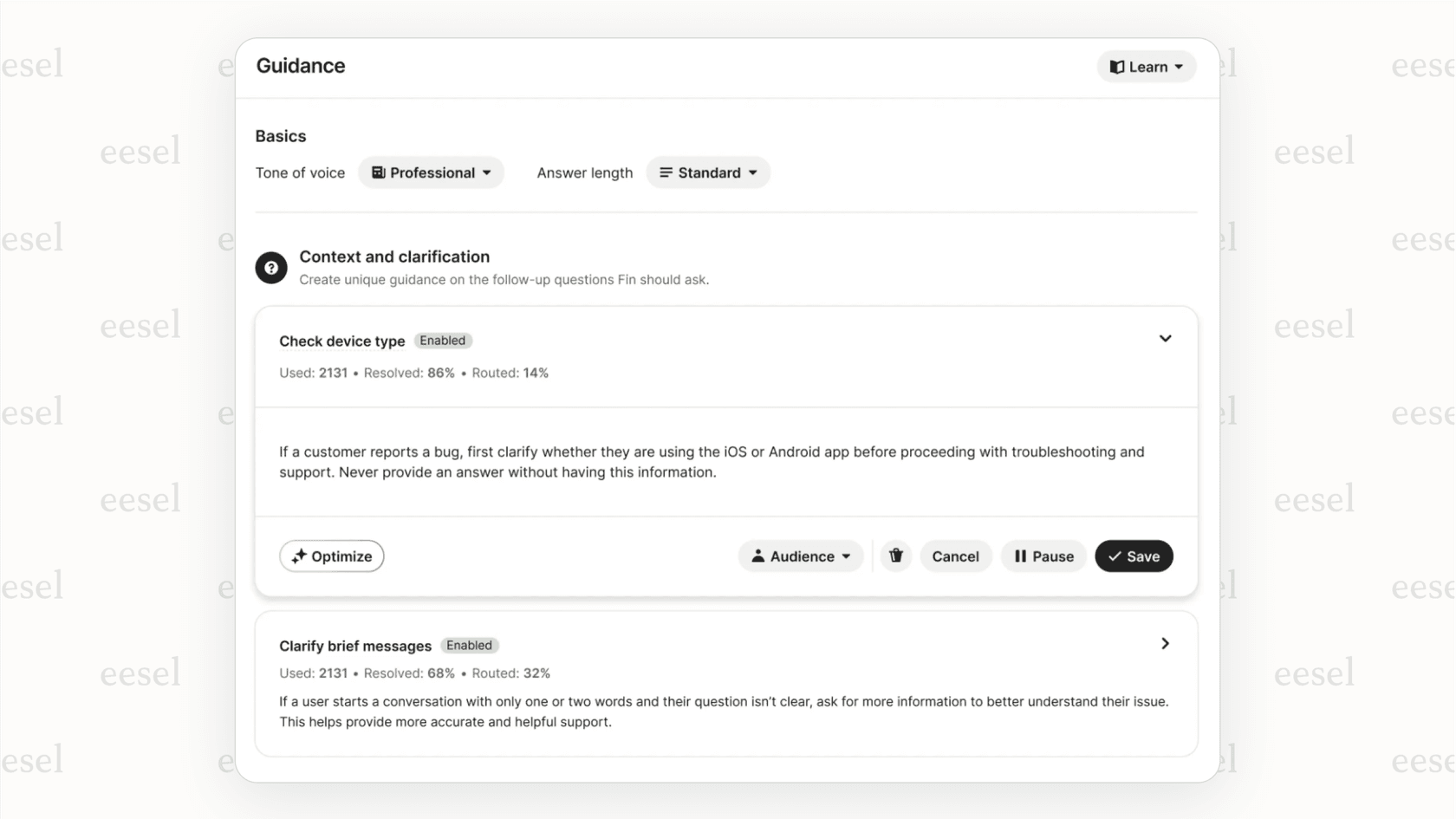A platform showing security controls, a critical part of AI in business.