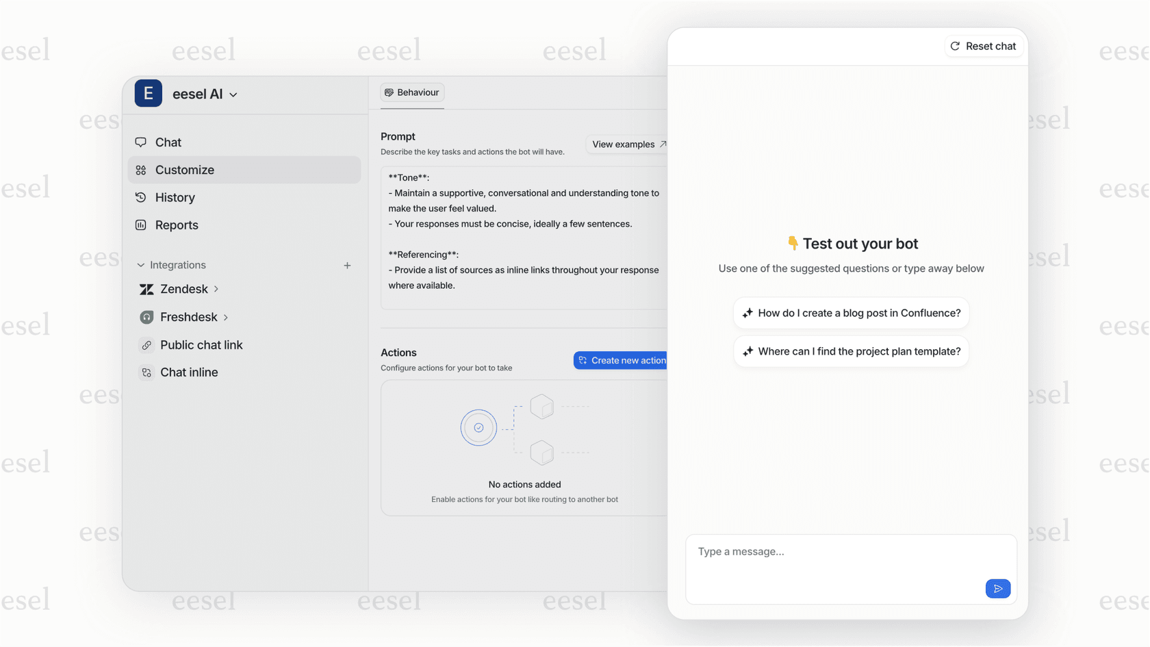 A screenshot of eesel AI