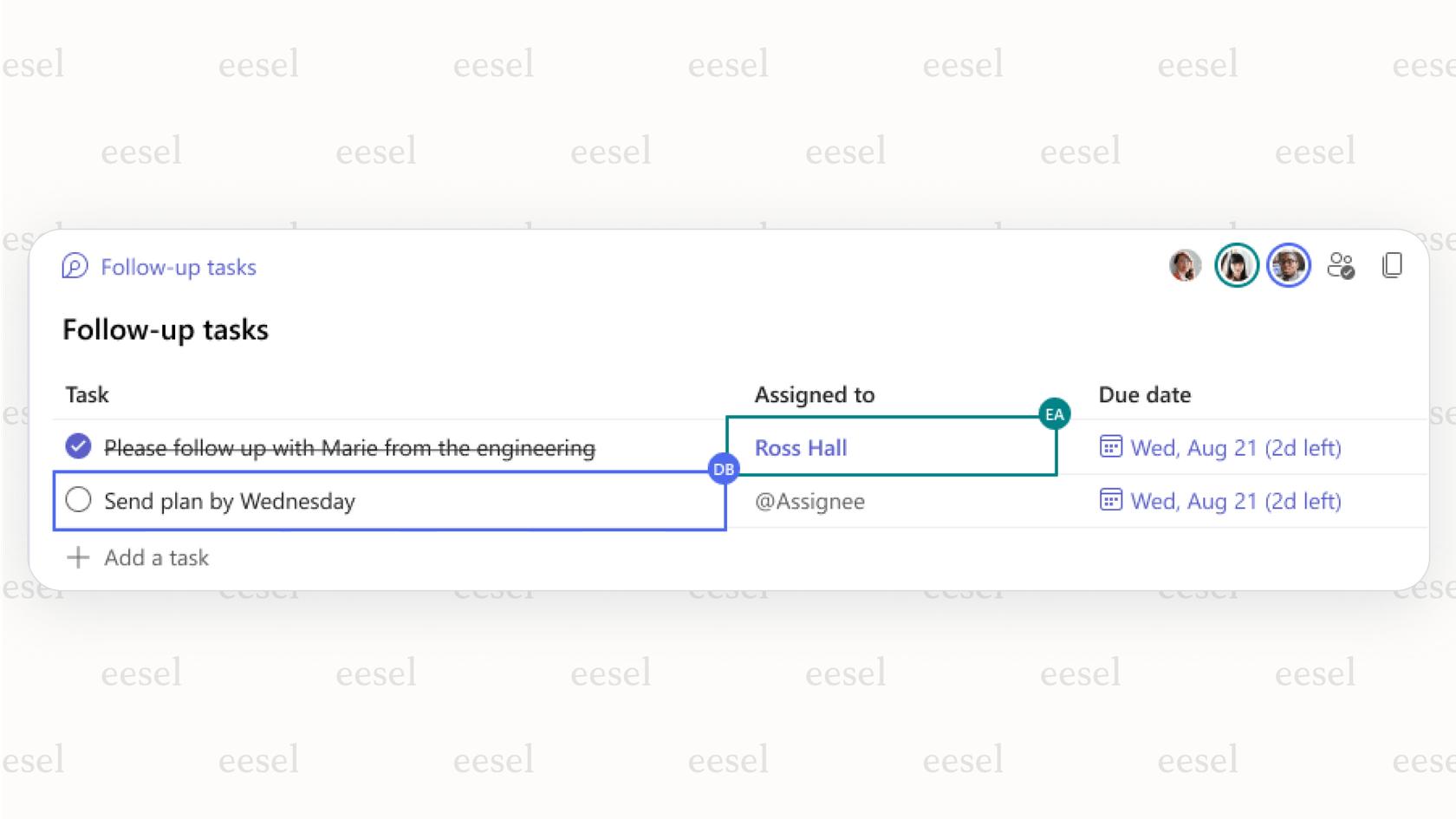 Screenshot showing a synced Loop component inside Microsoft Teams, demonstrating the seamless integration of this Notion alternative within the Microsoft 365 ecosystem.