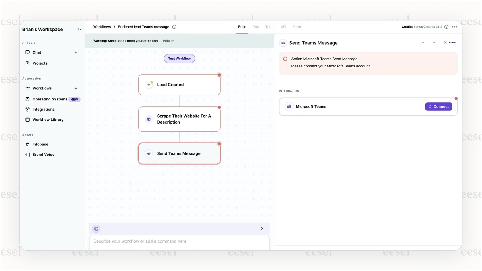 A screenshot of a no-code workflow editor that gives users full control over the behavior of their AI sales calls.