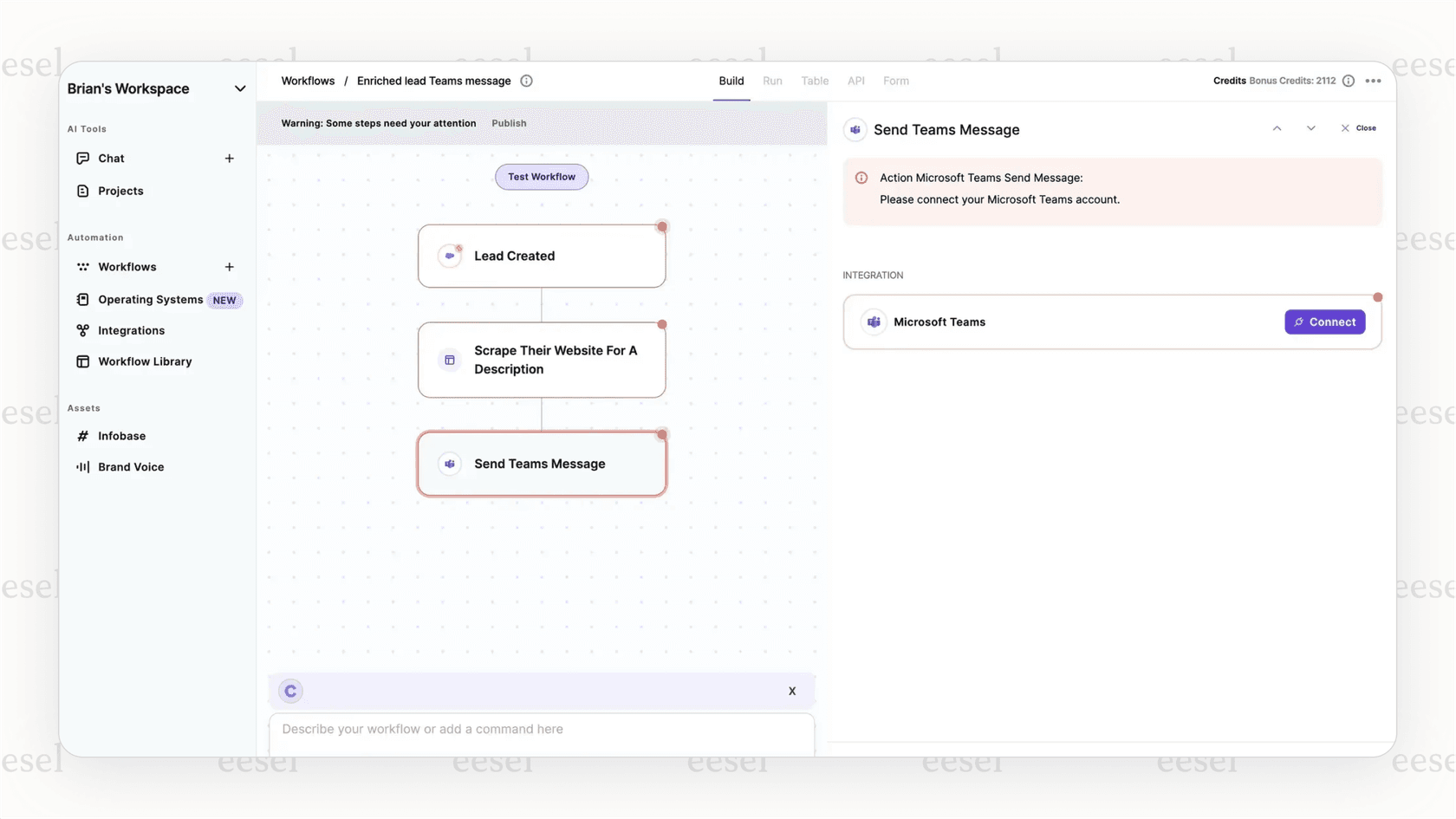 A screenshot of a no-code workflow editor that gives users full control over the behavior of their AI sales calls.