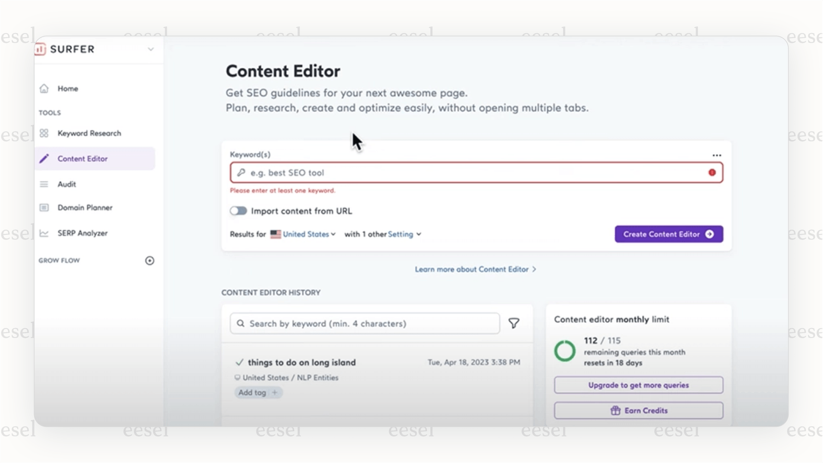 A screenshot of Surfer