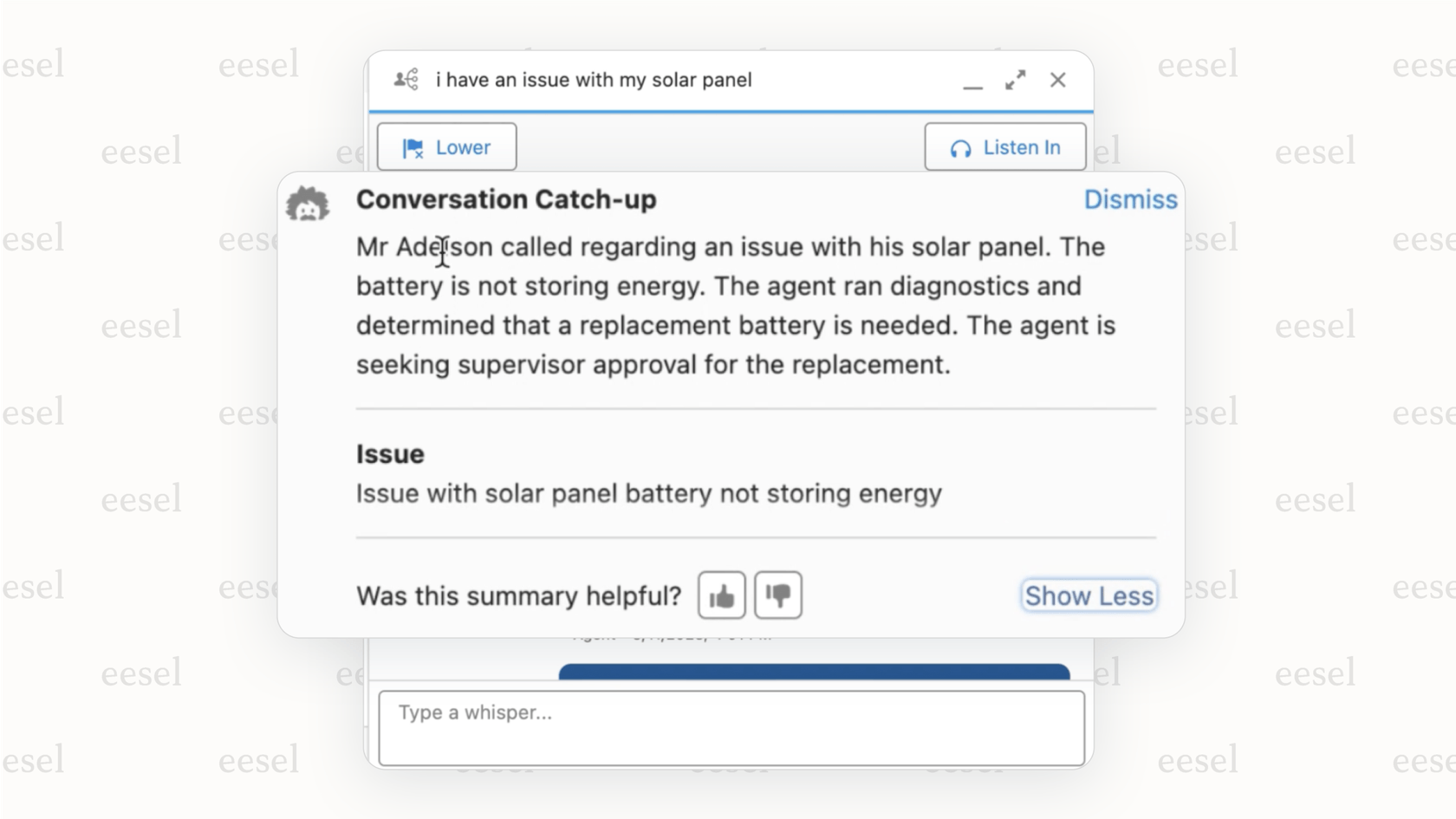 A look at the Salesforce generative AI interface in action.