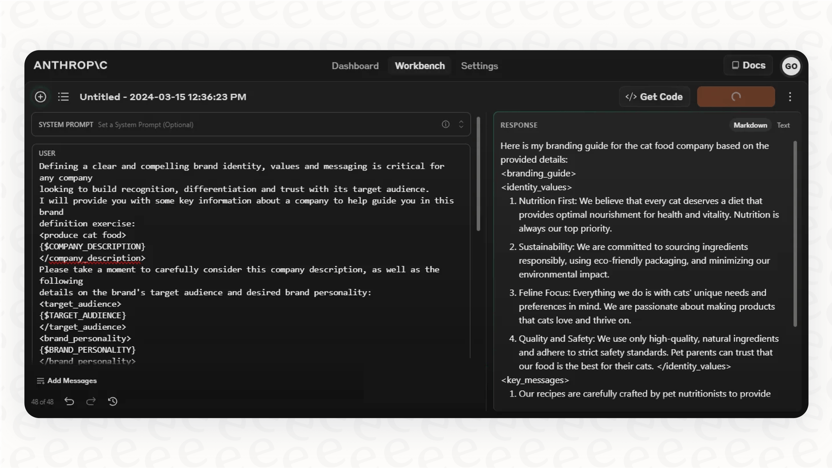 The user interface of the Claude Code terminal integration showing an AI-generated code snippet in a command line window.