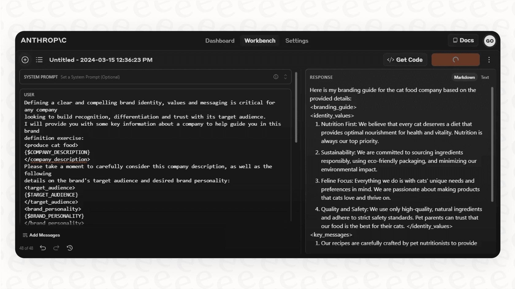 The user interface of the Claude Code terminal integration showing an AI-generated code snippet in a command line window.