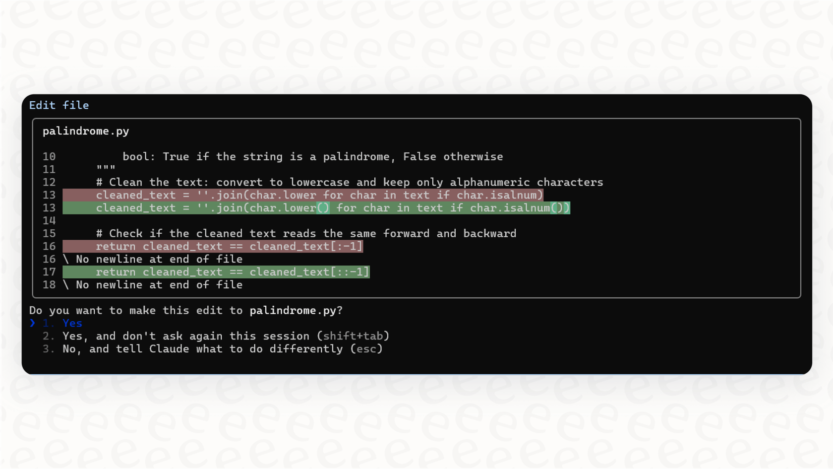 A terminal window showing the Claude Code assistant running, an example of Claude Code best practices.