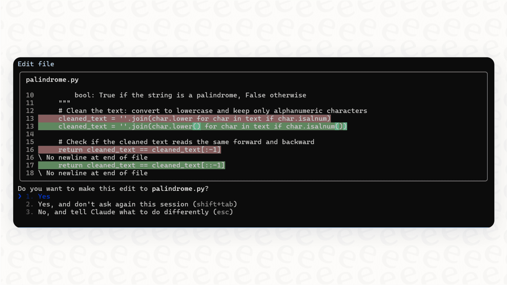A terminal window showing the Claude Code assistant running, an example of Claude Code best practices.