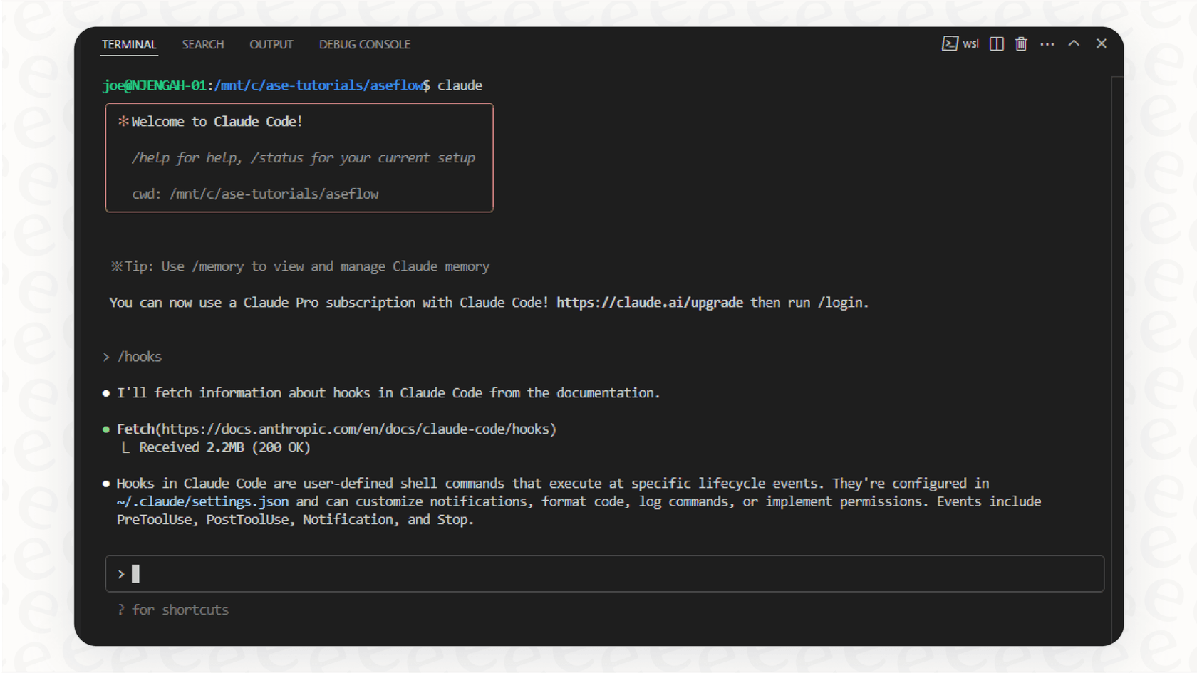 A screenshot of a command line interface demonstrating how Claude Code Hooks automatically enforce code style by running a formatter after a file edit.