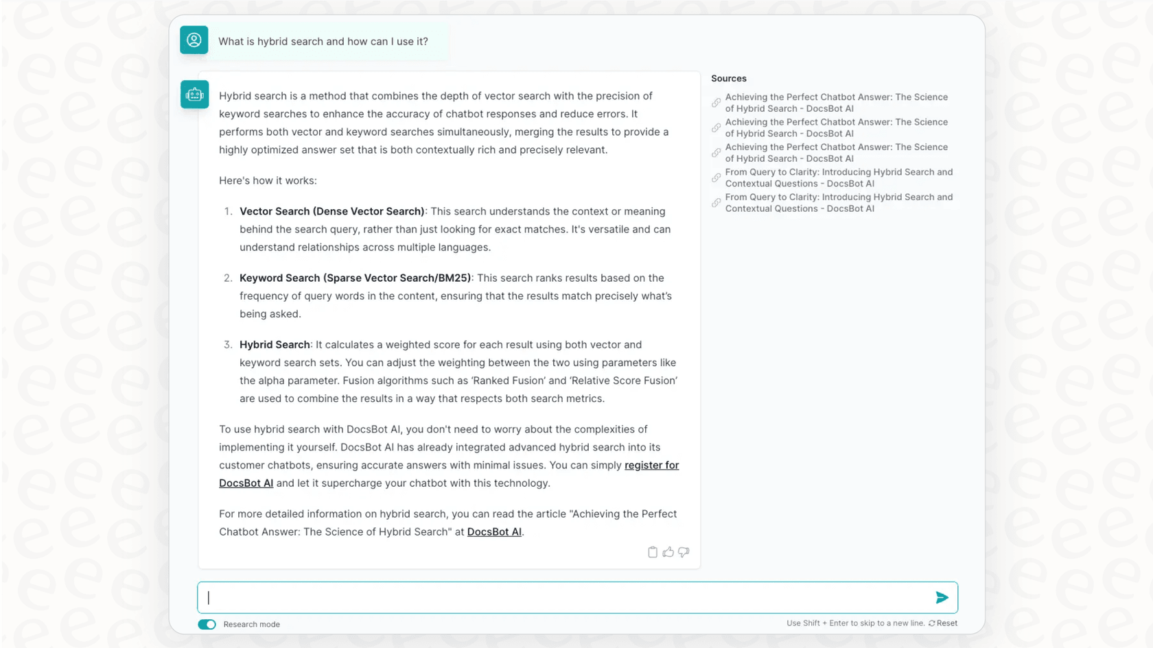 A screenshot of DocsBot AI, one of the top My AskAI alternatives, displaying how it cites sources for its answers.