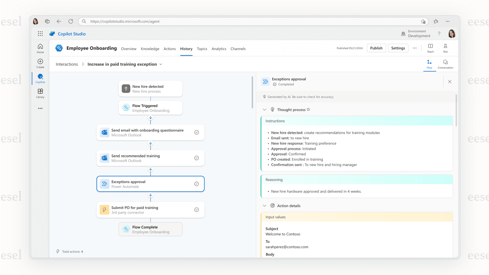 A screenshot of the Microsoft AI chatbot