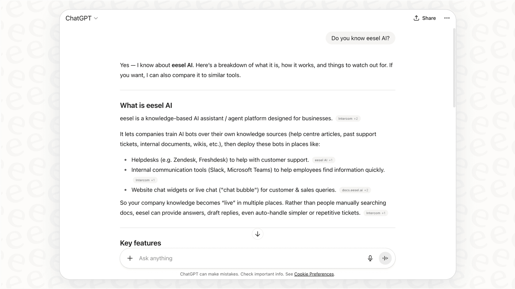 A view of the ChatGPT interface where a user could interact with the Agentic Commerce Protocol Stripe to make a purchase.