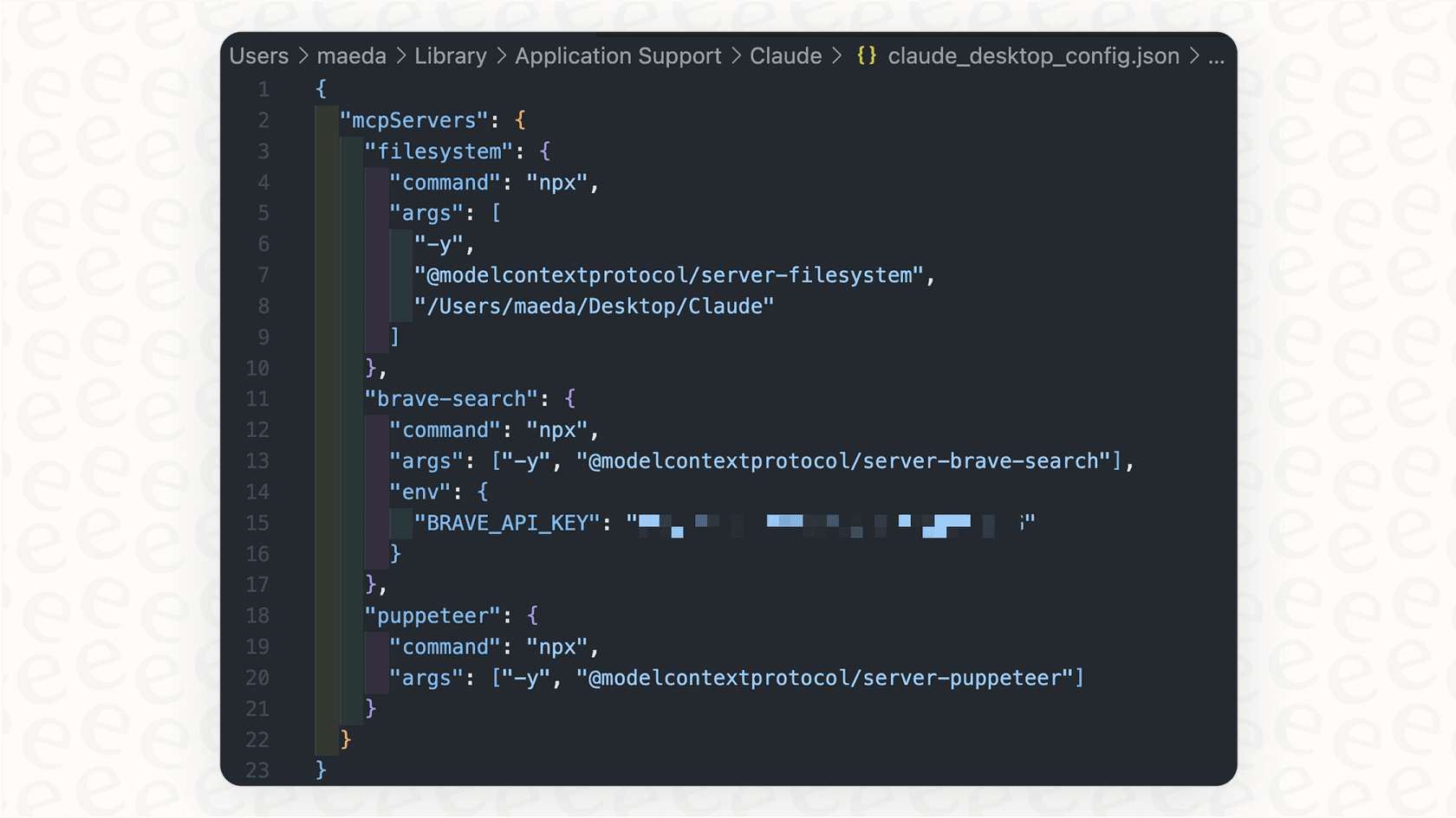 A screenshot of a `settings.json` file showing the configuration syntax for setting up Claude Code Hooks with commands for events like PostToolUse.