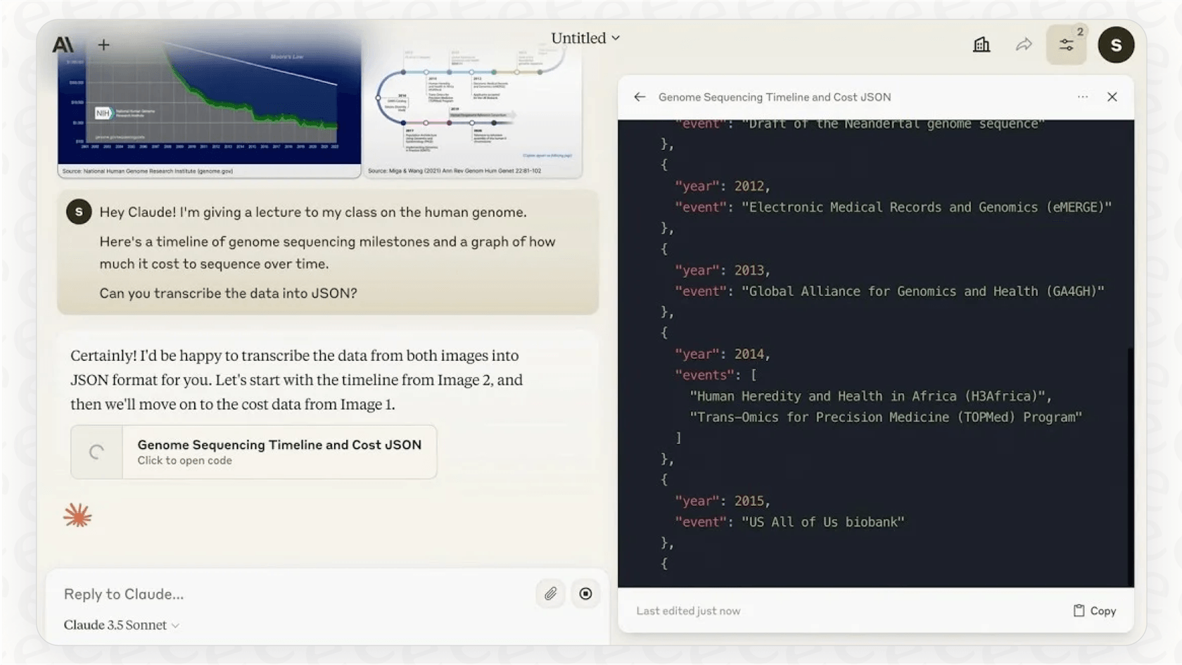 A screenshot of the Claude Artifacts feature, highlighting its strength for developers in the ChatGPT vs. Claude comparison.