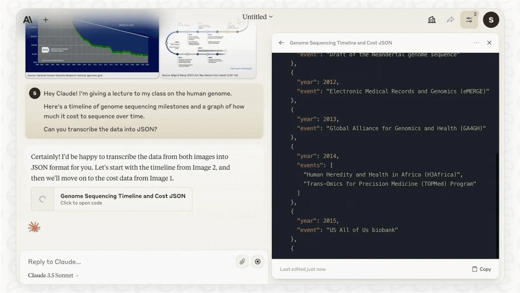 A screenshot of the Claude Artifacts feature, highlighting its strength for developers in the ChatGPT vs. Claude comparison.
