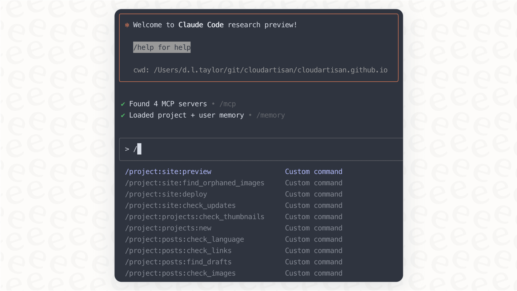 A screenshot of the Claude Code terminal showing a custom slash command being used to automate a workflow, illustrating powerful Claude Code best practices.
