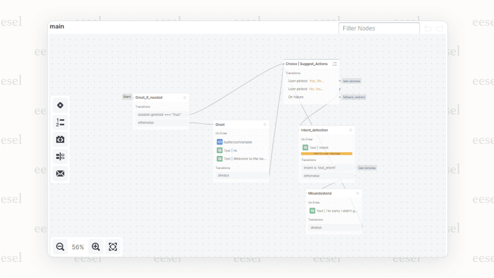 A screenshot showing the advanced customization options in Botpress for creating the best WhatsApp chatbot with complex AI features.