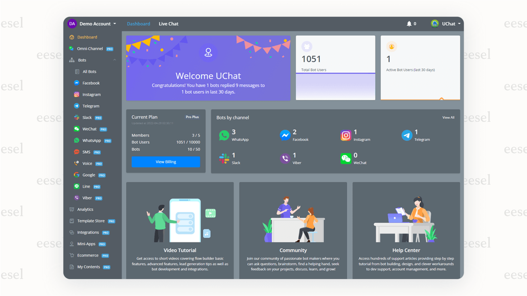 A screenshot of UChat