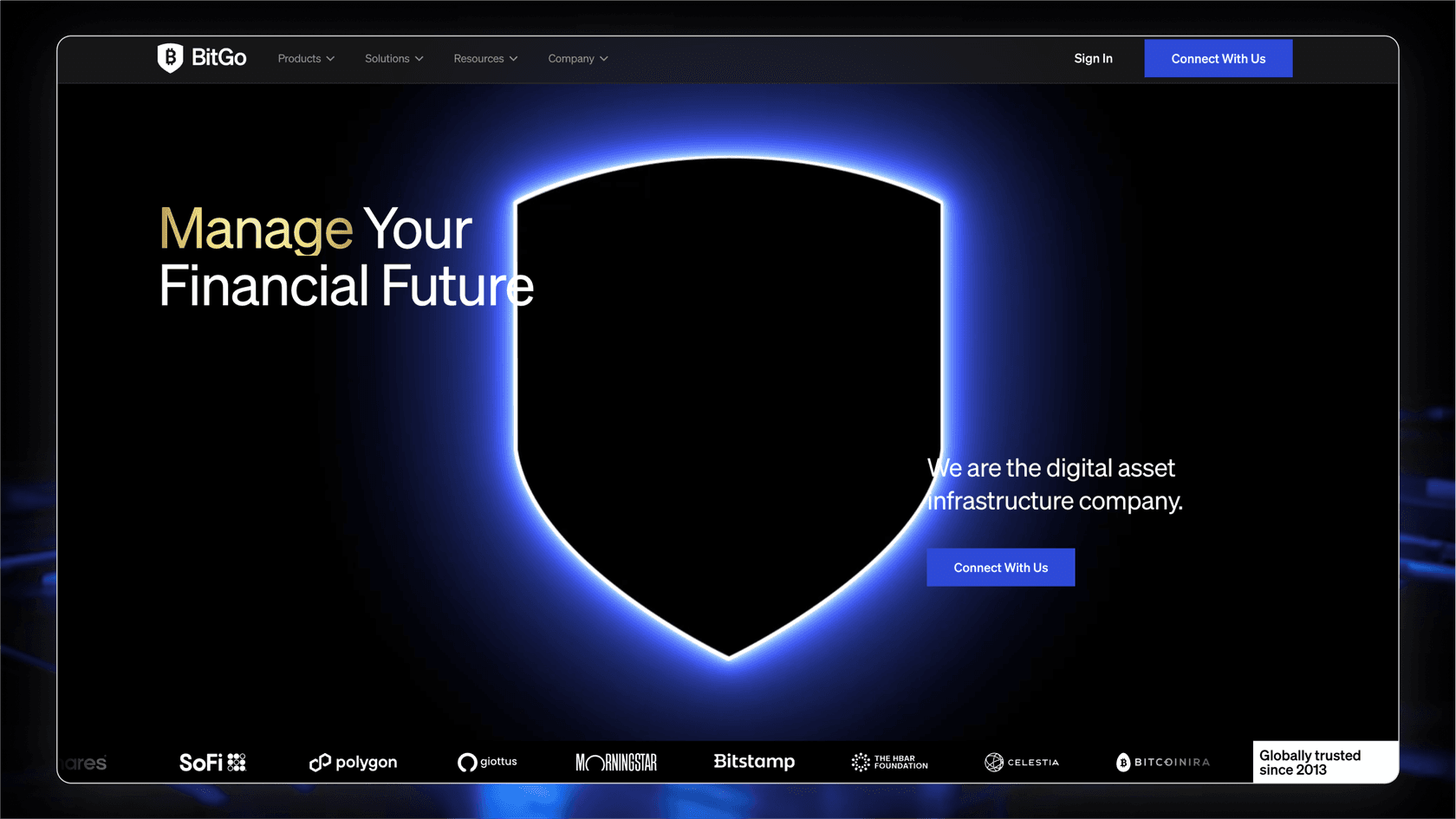 Screenshot of BitGo's website.