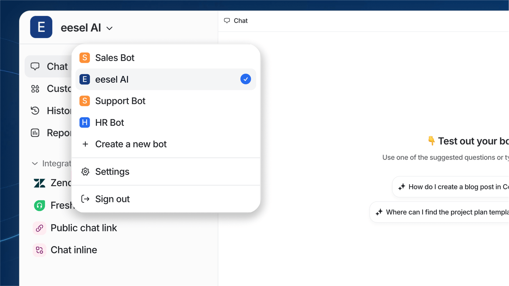 Screenshot of eesel AI