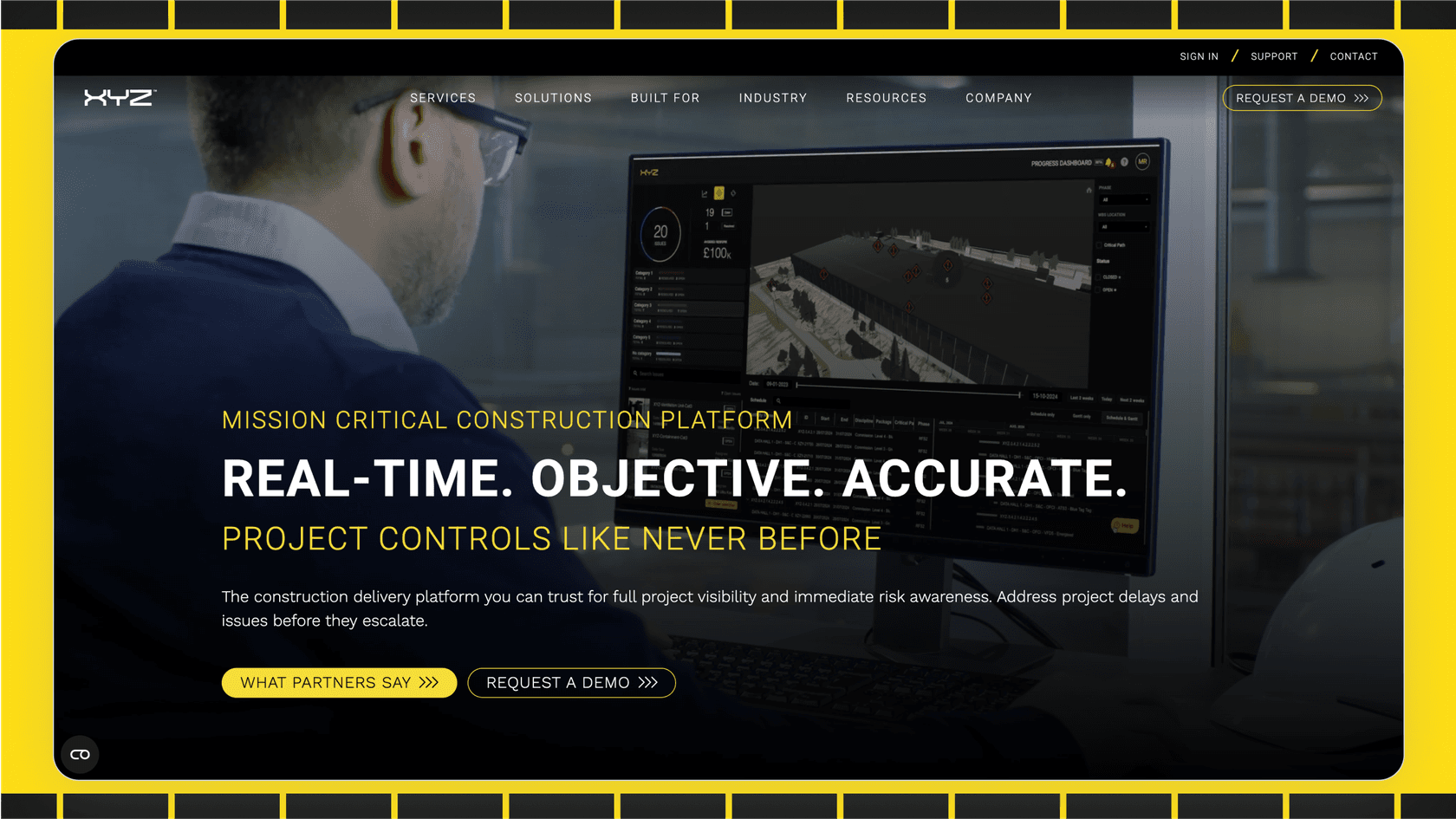 Screenshot of XYZ Reality's website.