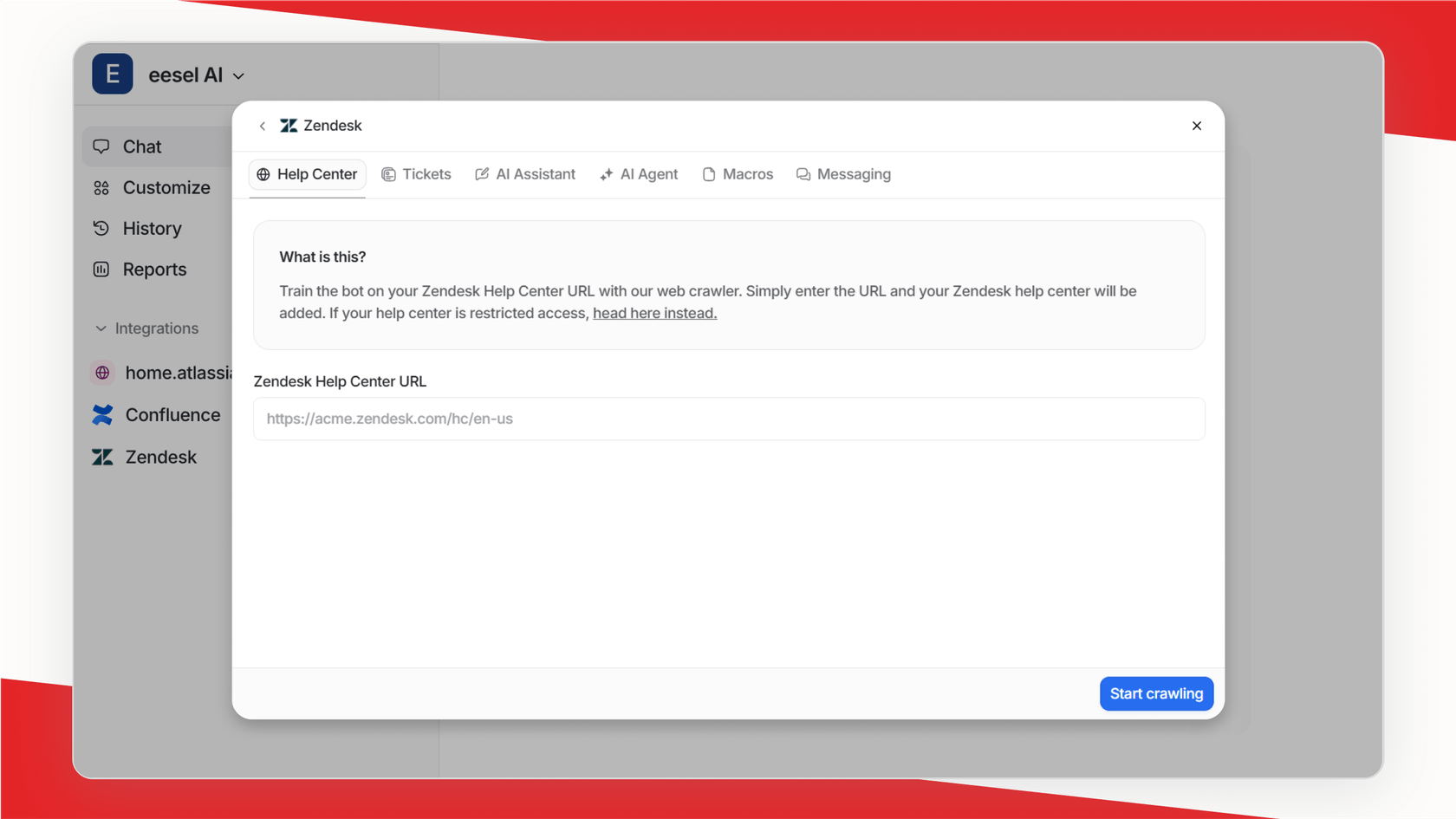 Screenshot of eesel AI