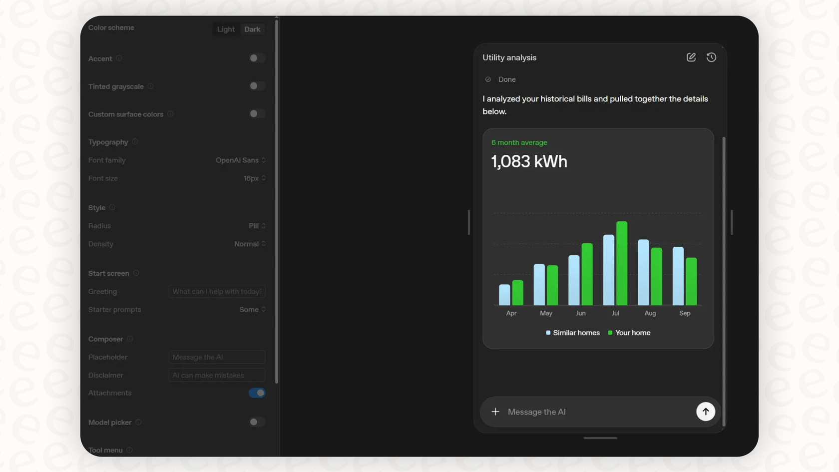 Screenshot of a chat interface developed with the ChatKit UI toolkit.
