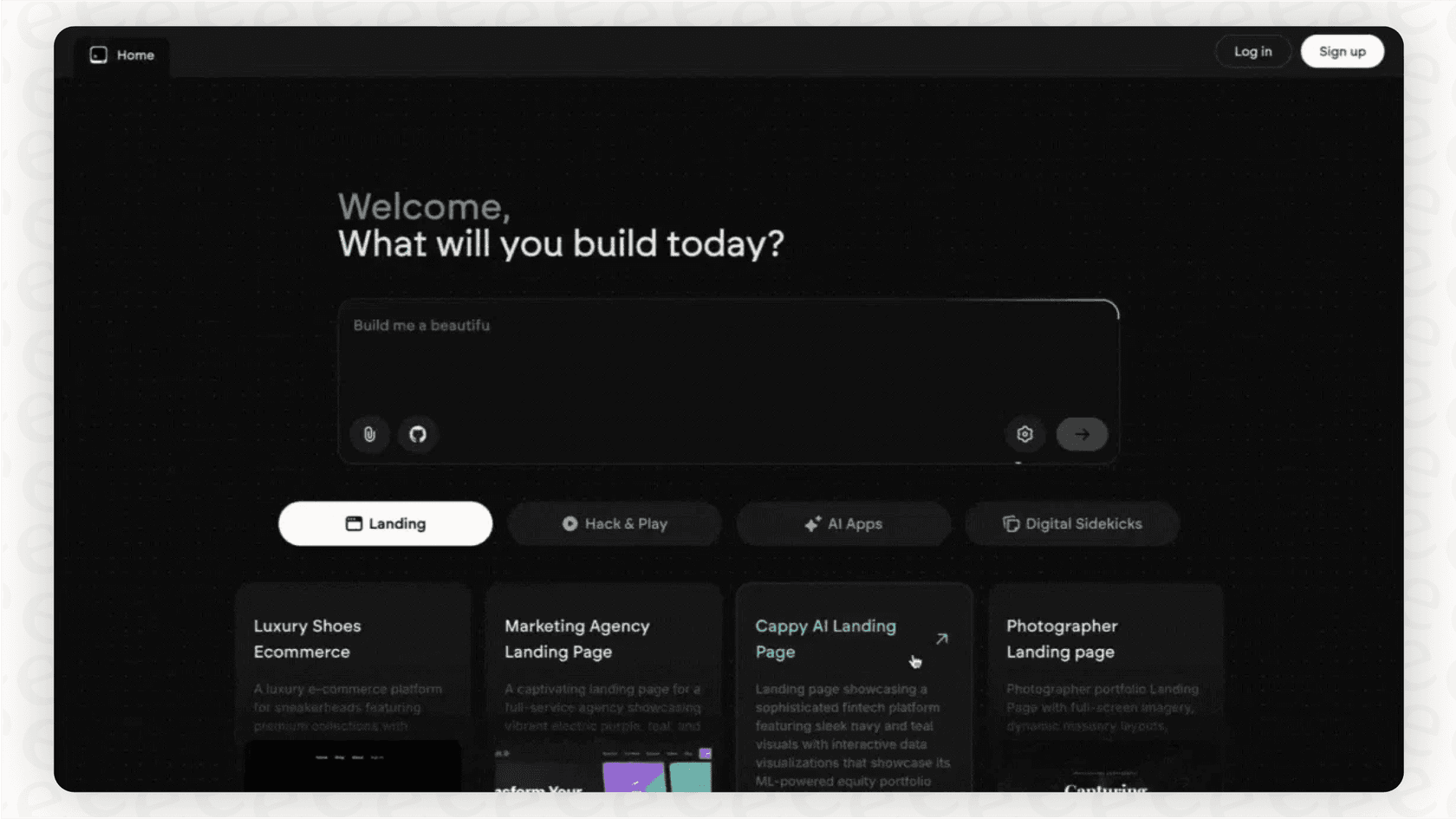 Screenshot of the Emergent AI platform to explain how its AI agents work, which is a key factor in Emergent AI pricing.