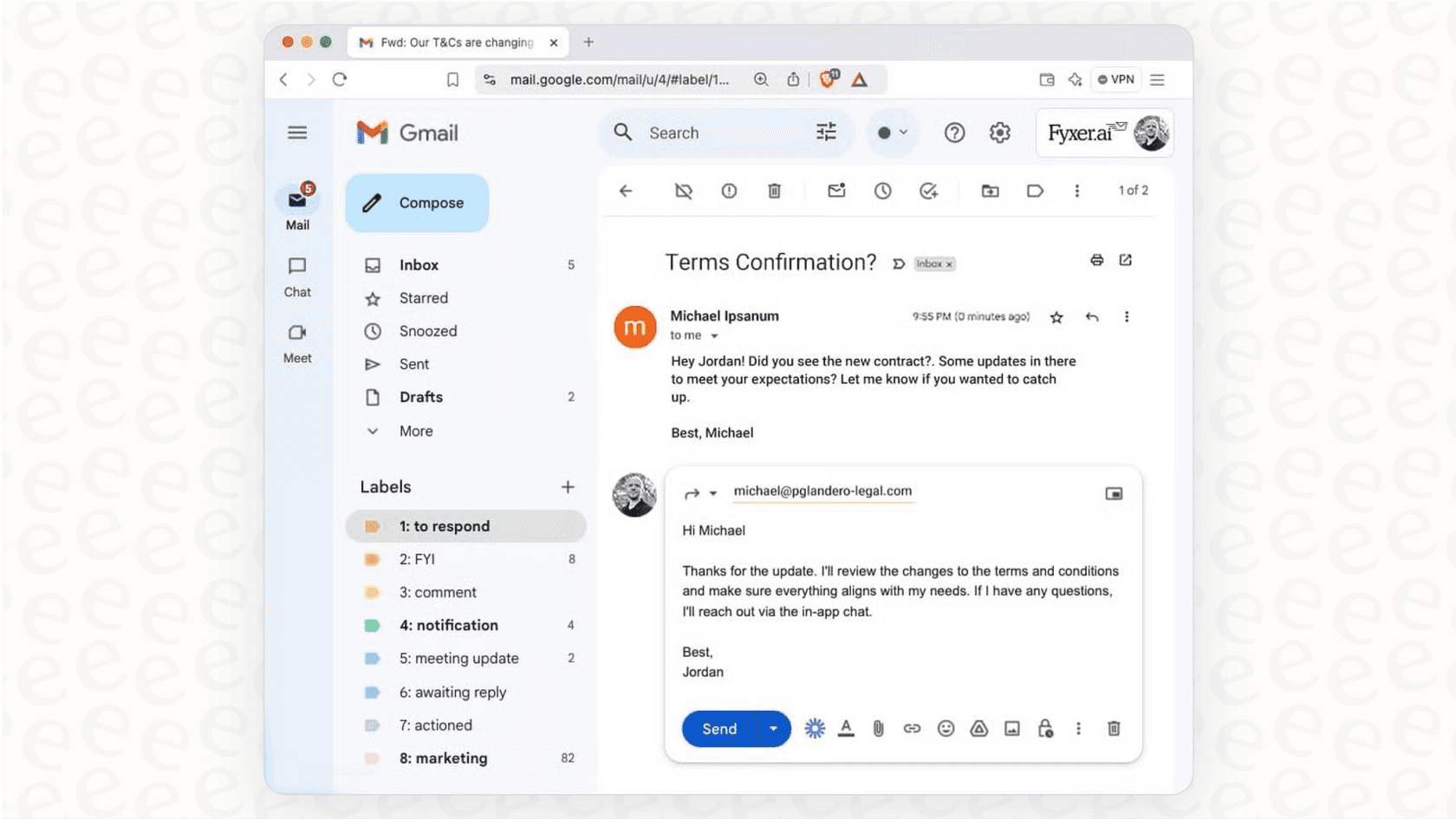 A screenshot of Fyxer AI