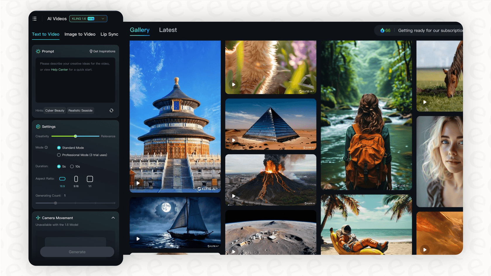 A look at the creative controls available in Kling AI, which is a factor in understanding the overall Kling AI pricing.
