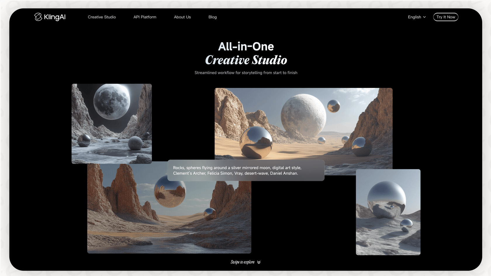 A screenshot of the Kling AI homepage which is discussed in the Kling AI reviews.