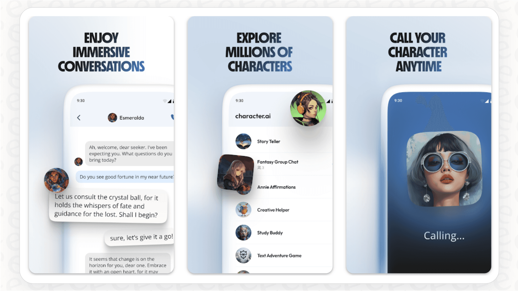 A screenshot of Character AI