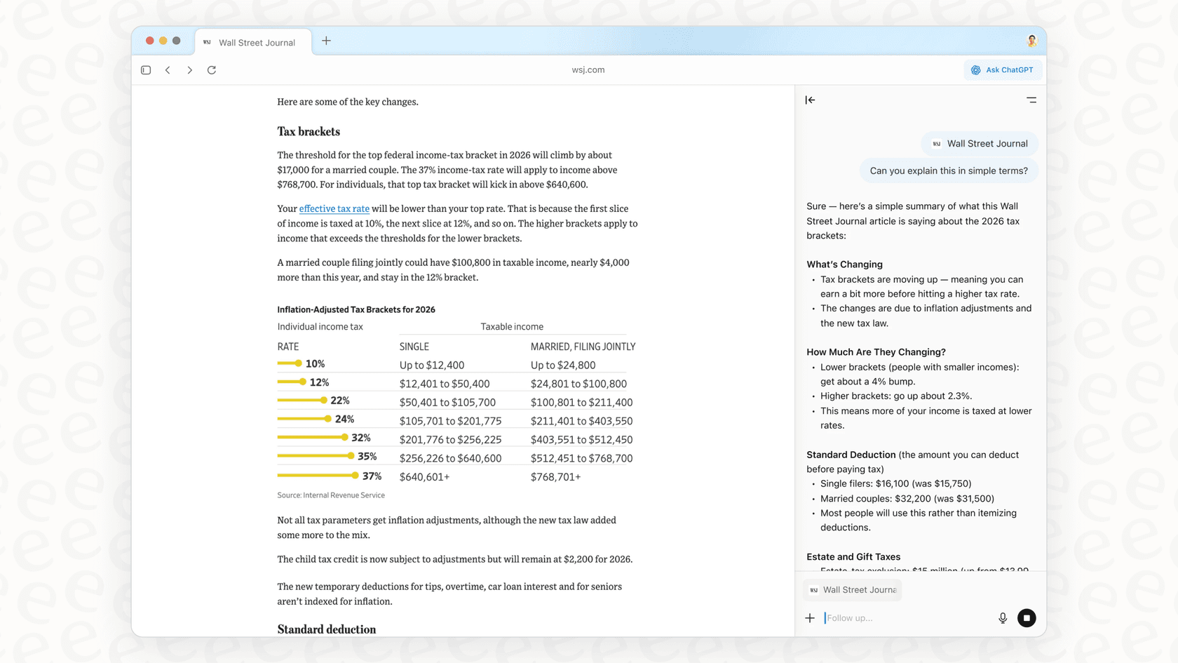 An example of a ChatGPT browser extension overlayed on a webpage, showcasing one of the most versatile Microsoft Edge Copilot alternatives for content generation.