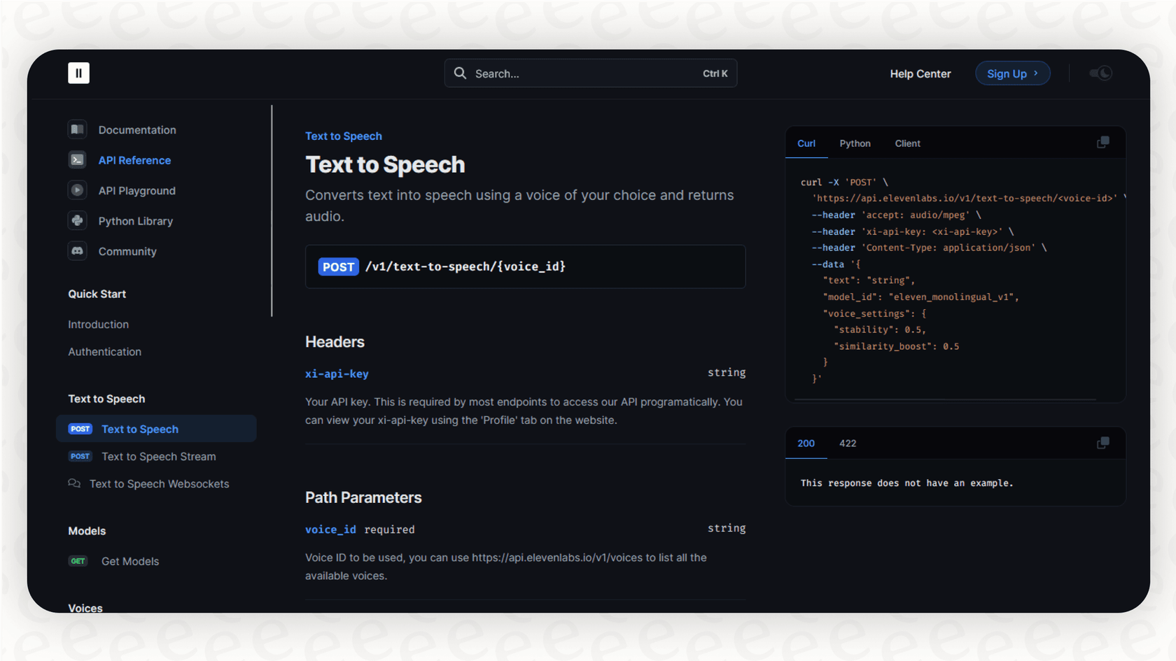 A view of the ElevenLabs platform