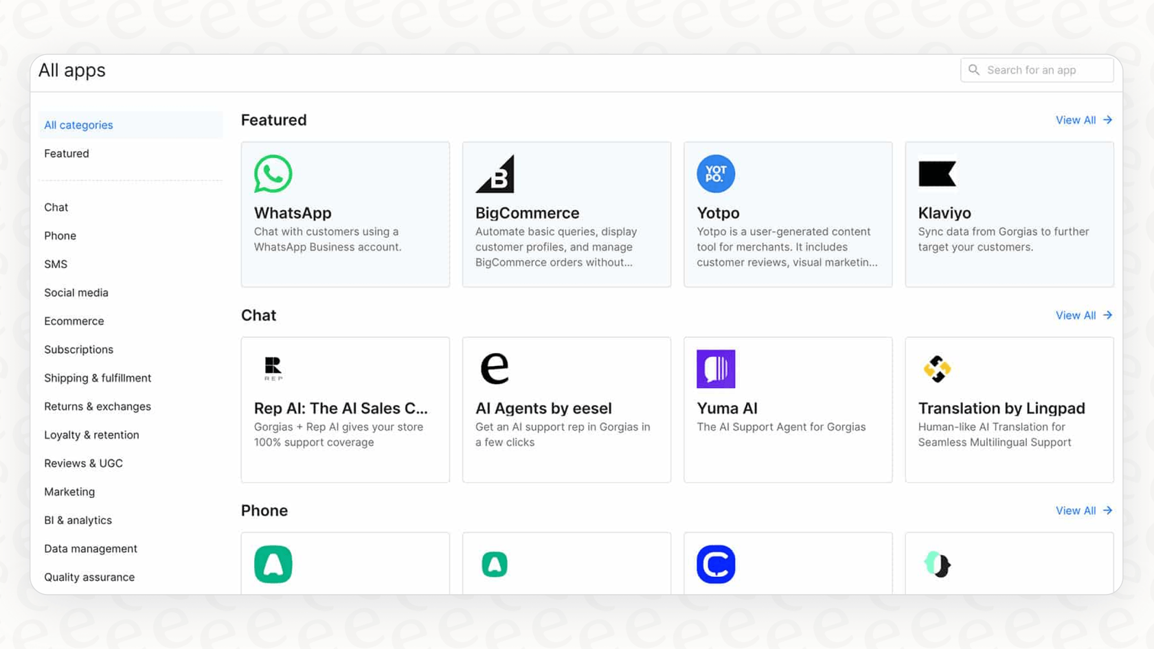 Ein Screenshot des Gorgias-Dashboards, ein Schlüsselwerkzeug, wenn die Gorgias KI zur Klassifizierung von Anleitungsfragen und kontospezifischen Problemen verwendet wird.