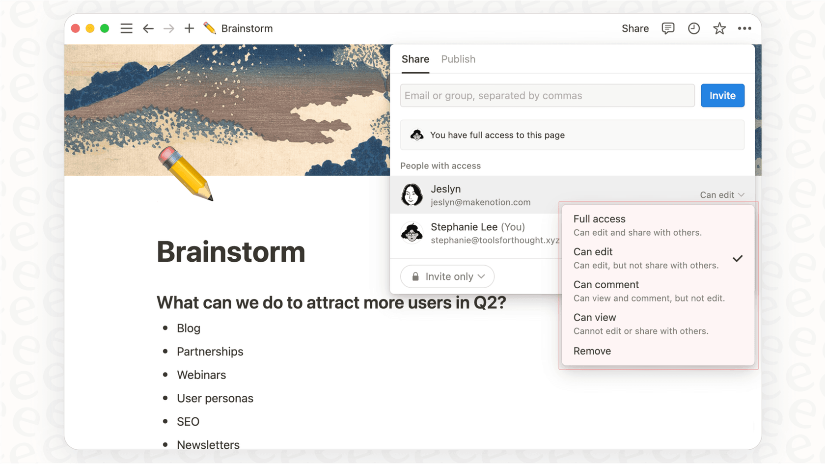 Screenshot of Notion