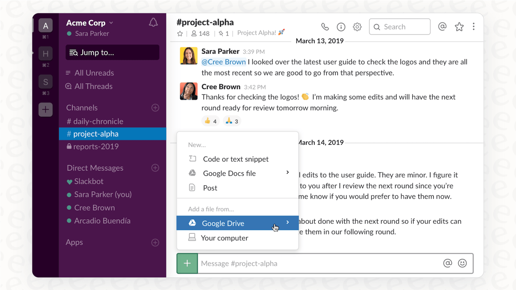 Screenshot of Google Drive