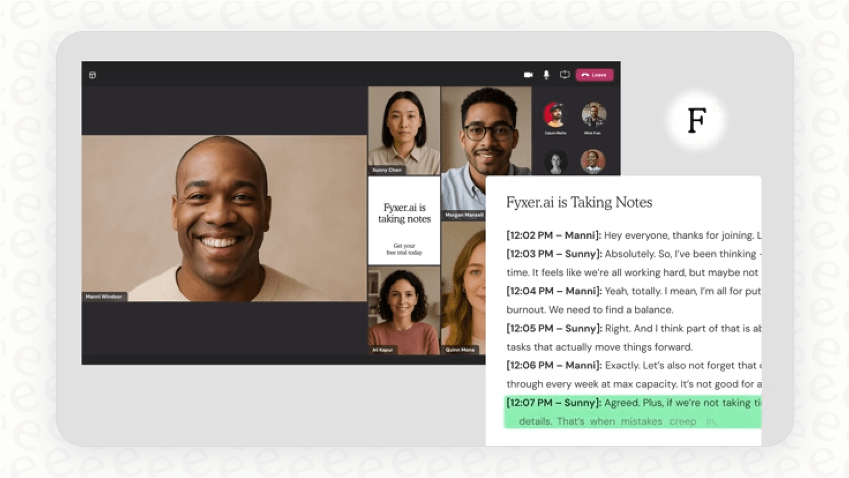 An example of a meeting summary created by Fyxer AI, a key feature mentioned in Fyxer AI reviews.