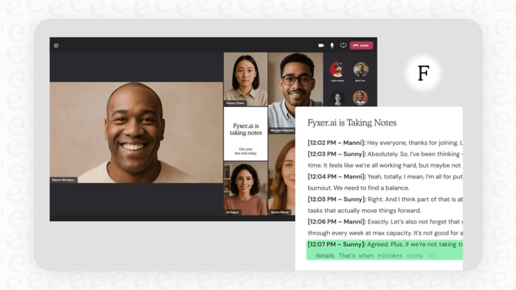 An example of a meeting summary created by Fyxer AI, a key feature mentioned in Fyxer AI reviews.