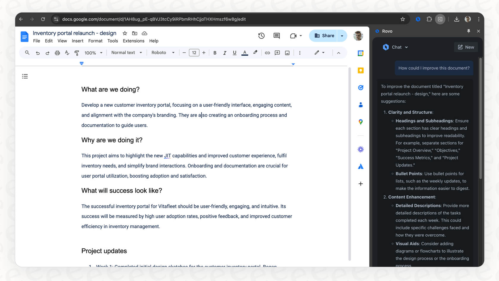 A screenshot of the Rovo Chat extension, which allows users to search across their apps from any website.