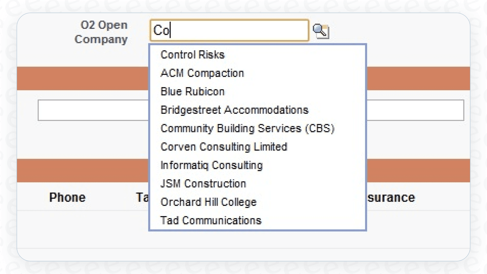A user typing into a lookup field in Salesforce, with a dropdown list showing suggested records, demonstrating the basic Salesforce AI Search Autocomplete functionality.