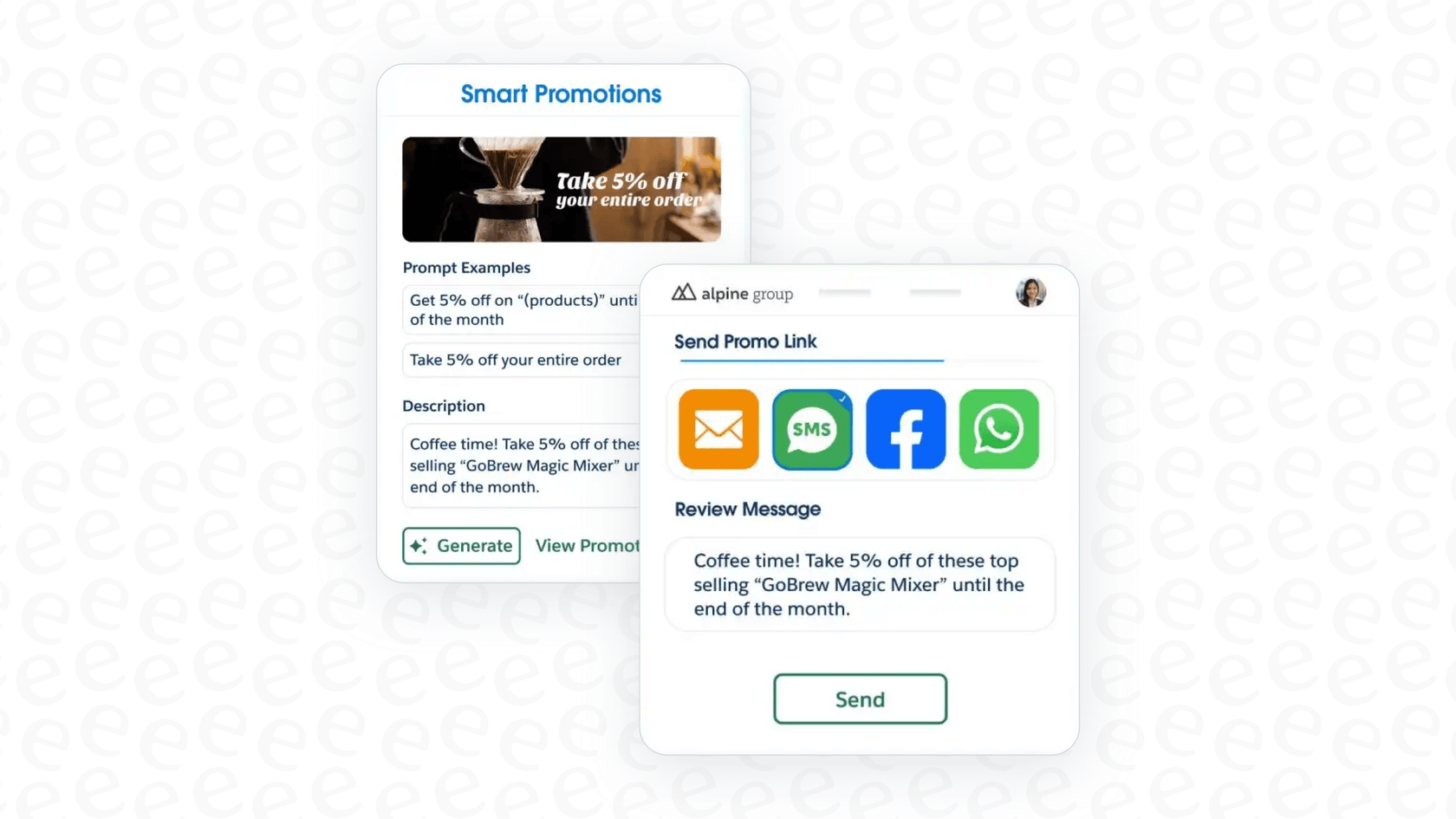 A user using Salesforce AI Smart Promotions to create a promo.