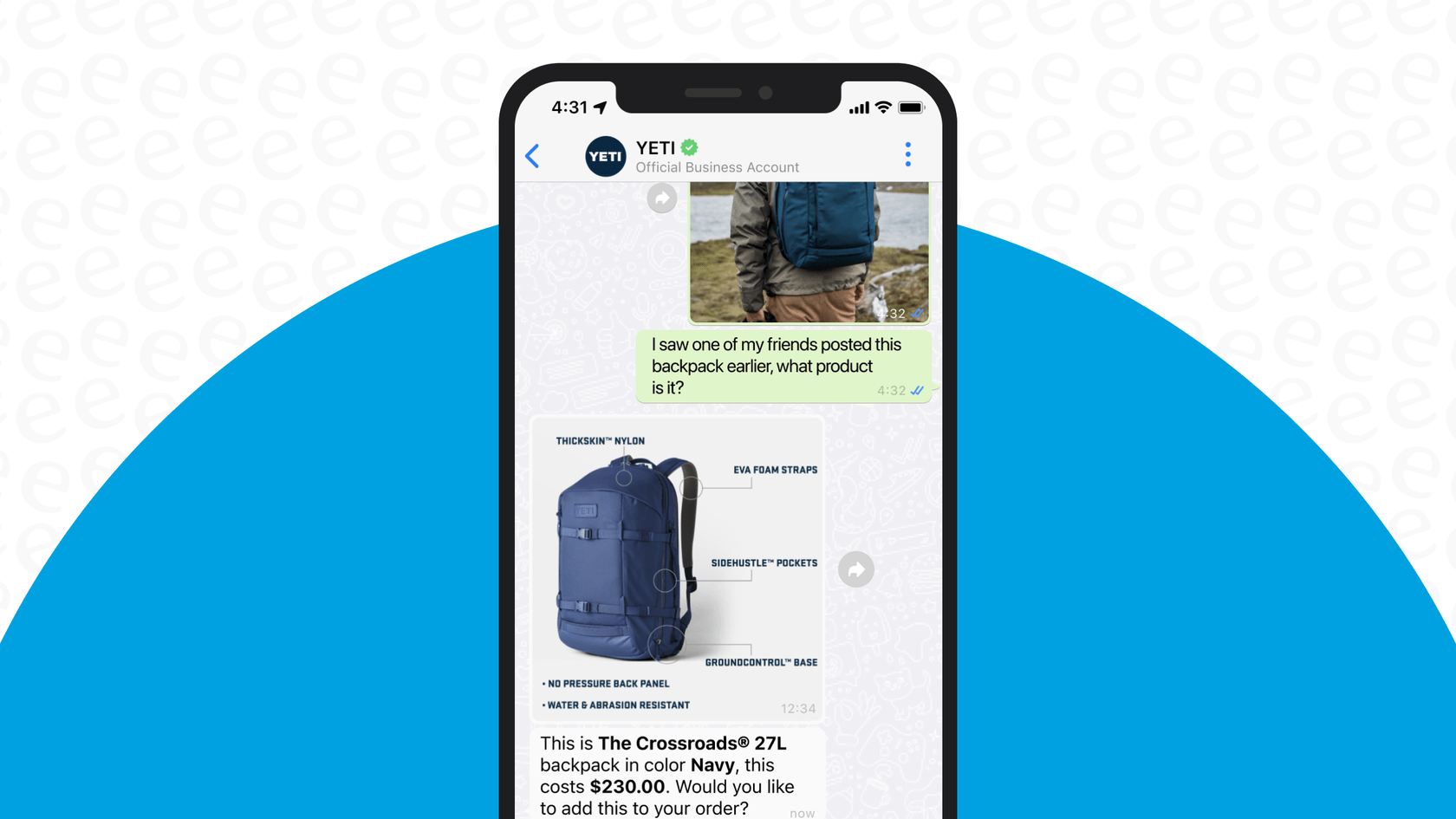 A screenshot demonstrating the conversational search feature of the Salesforce AI Commerce Concierge.