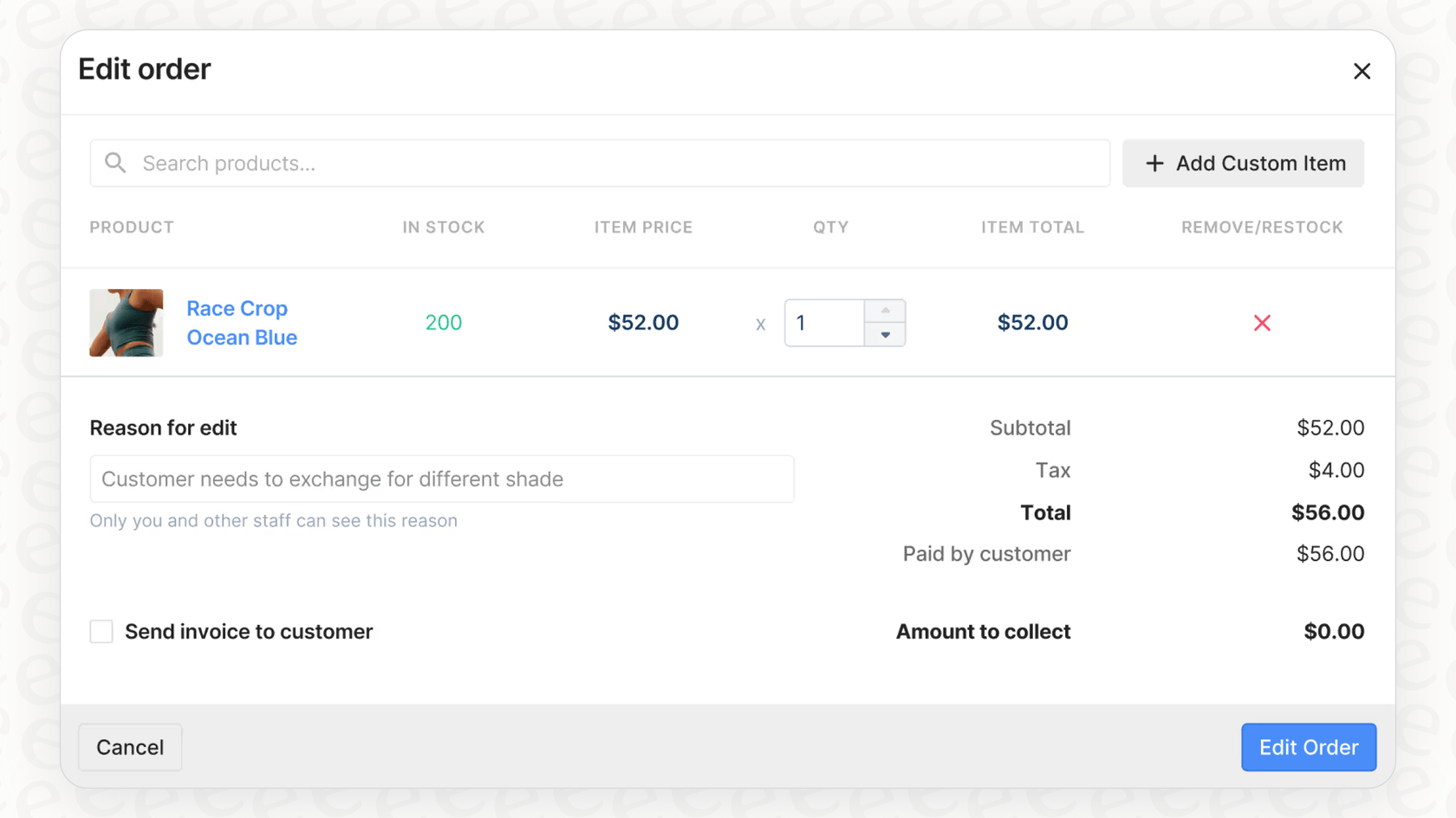 This image displays the Shopify integration within Gorgias, where an agent can view order details to help Gorgias chat to gather return reason and generate RMA automatically.