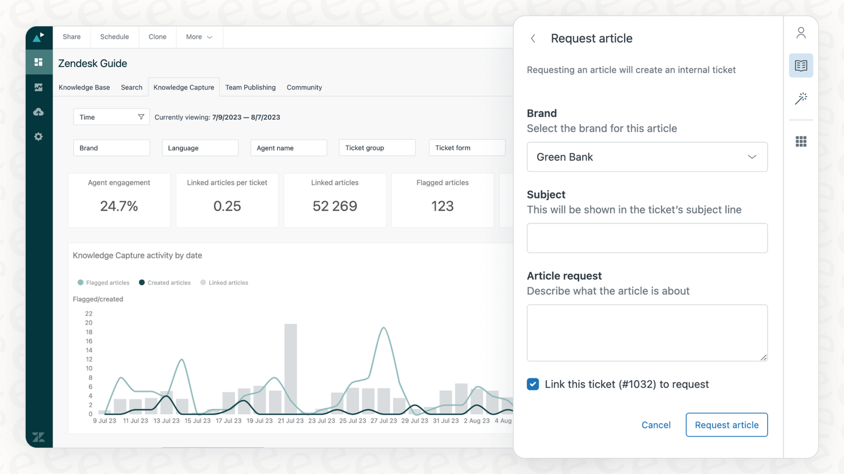 Capture d'écran d'une interface pour demander un article afin de combler les lacunes de connaissances.